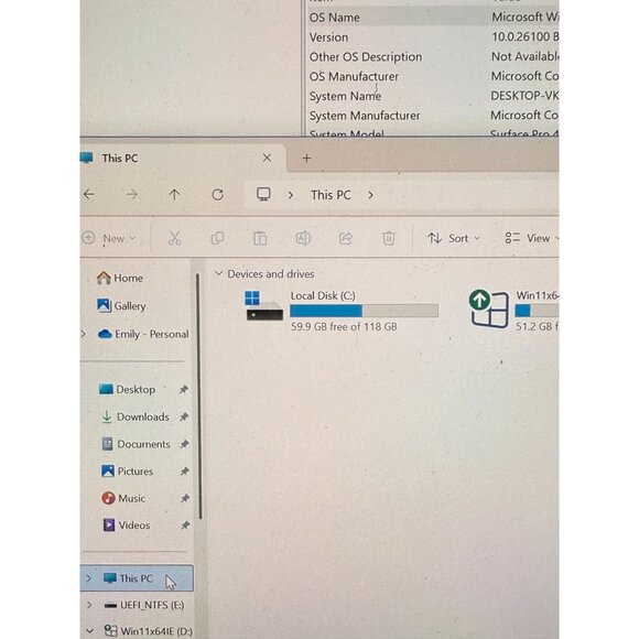 Microsoft Surface Pro 4 Intel Core i5-6300U 2.4GHz 4GB RAM 128GB SSD Win11 Pro - Picture 5 of 6